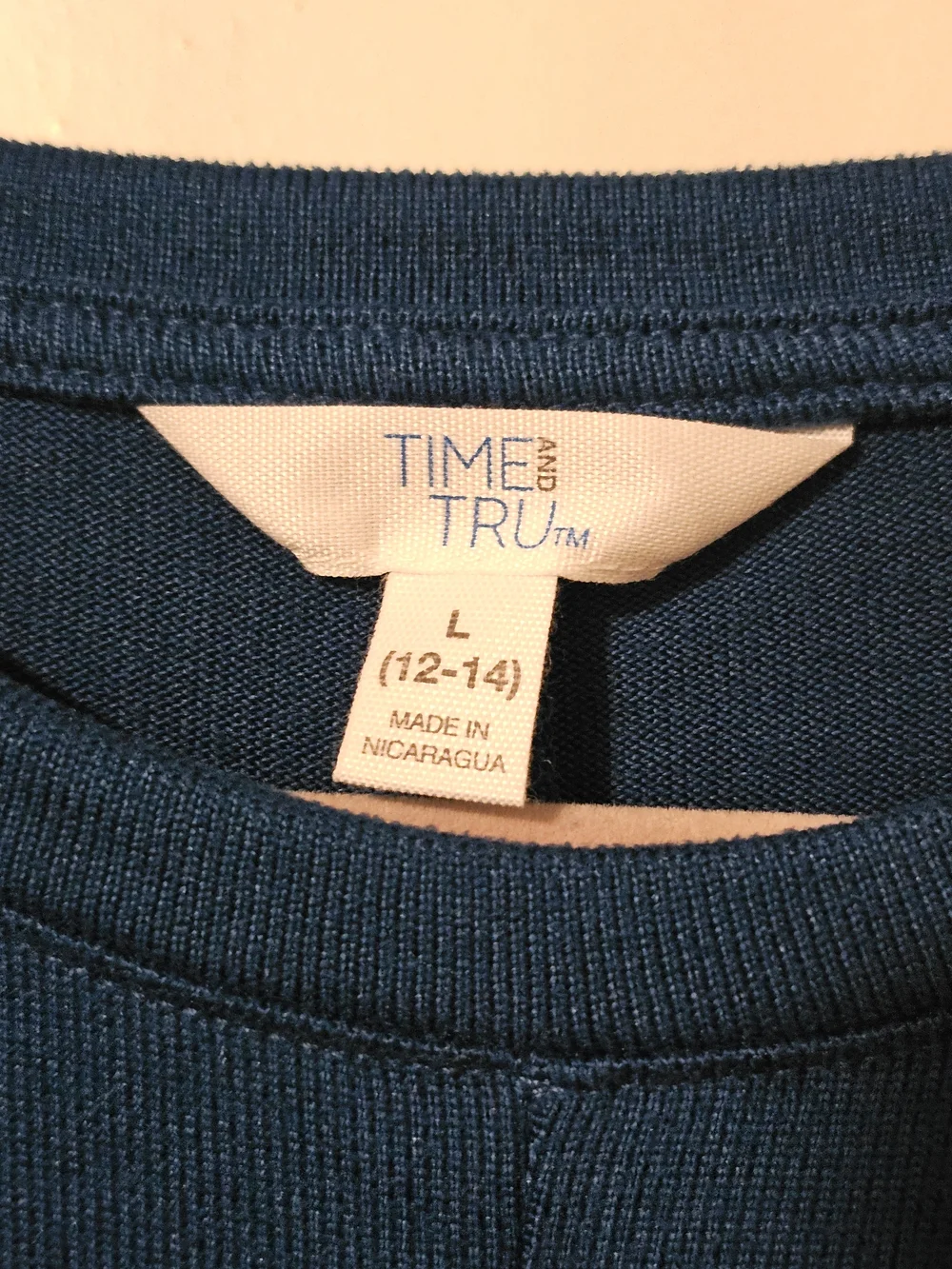 Time and Tru Men's Royal Blue Long-Sleeve Crewneck Shirt